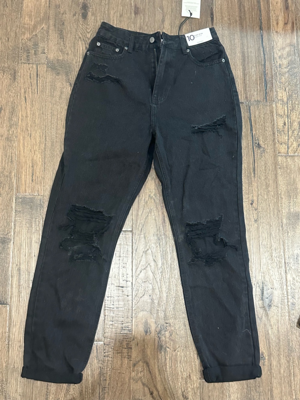 Glassons Black Distressed High Rise Mom  Women’s Jeans